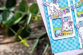 Sunny Studio Stamps: Chubby Bunny Window Trio Dies Easter Card by Eloise Blue
