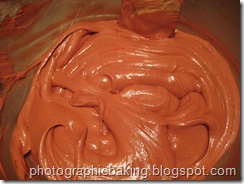 Red velvet batter ready for baking