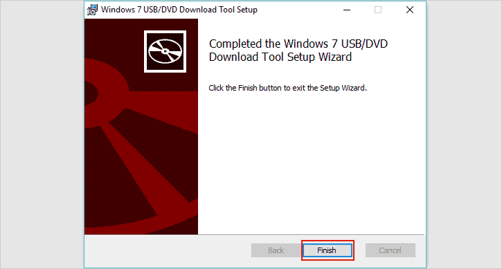 Windows 7 USB tool instalado com sucesso