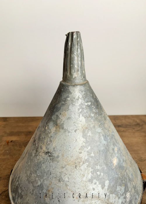 Galvanized metal funnel from the flea market.