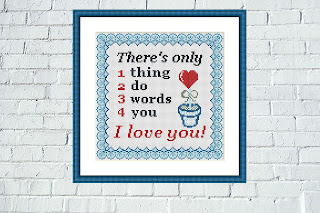 I love you cross stitch pattern Nursery quote embroidery - Tango Stitch