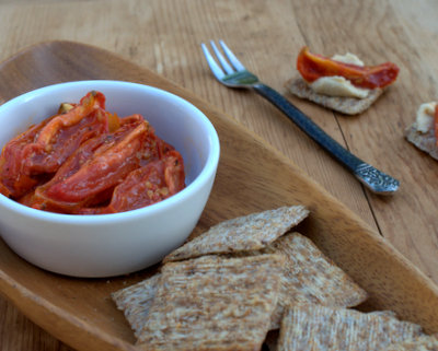 Roasted Roma Tomatoes ♥ KitchenParade.com, turning plentiful, inexpensive so-so plum tomatoes into something special.