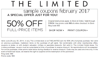 The Limited coupons february