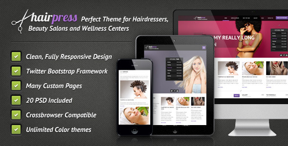 Hairpress - HTML Template for Hair Salons - Health & Beauty Retail