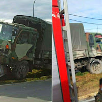 3 maut bertembung trak tentera, kemalangan membabitkan 3 kenderaan di Tuaran