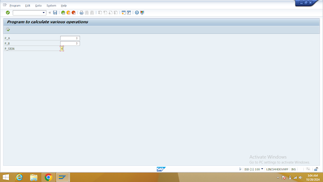 A simple SAP calculator program