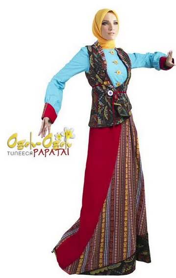 Aneka Desain Baju  Muslim Wanita Dengan Variasi  Batik  Cantik