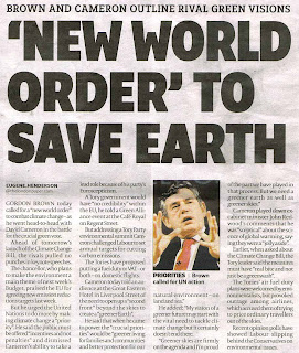 "New World Order" to save the Earth