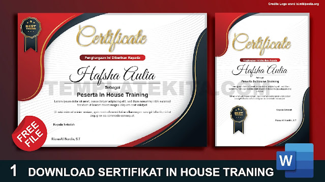 Free File : Cara Membuat Desain Sertifikat In House Tranining IHT Dengan Ms Word