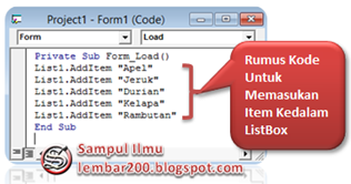 Cara Mudah Menggunakan ListBox Visual Basic  Sampul Ilmu