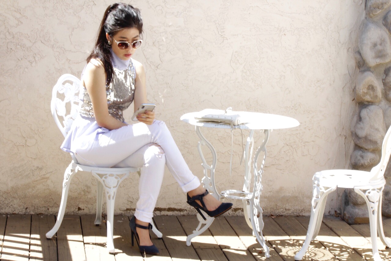 Adrienne Nguyen_Summer College Outfit Ideas_Sequin Summer Daytime Outfit_What to Wear to a Lunch Date