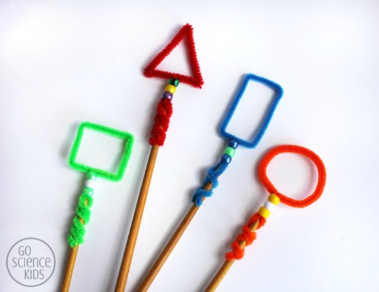 Shape bubble wands - shape activities for kids