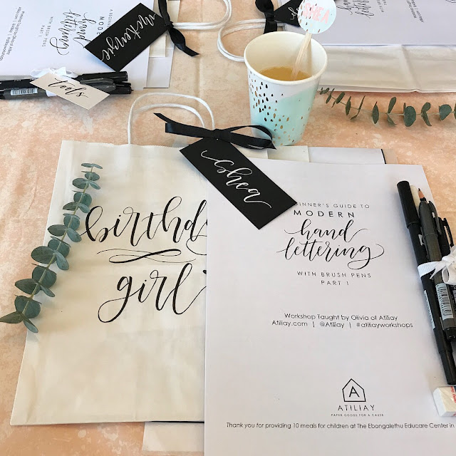 Check out this Calligraphy & Cocktails Birthday Party!