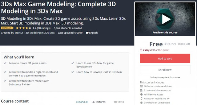 [100% Off] 3Ds Max Game Modeling: Complete 3D Modeling in 3Ds Max| Worth 199,99$