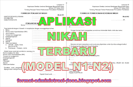 Download formulir N1, N2, N3, N4, N5, dan N6 Nikah terbaru