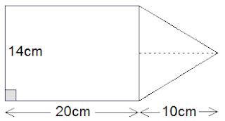combined figure of rectangle and triangle