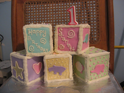 Baby Birthday Cake on Piece Of Cake Designs  Baby S First Birthday Block Cakes