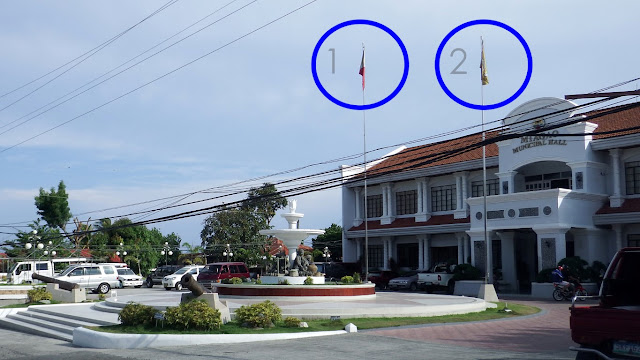 flagpoles at Miagao Municipal Hall Iloilo