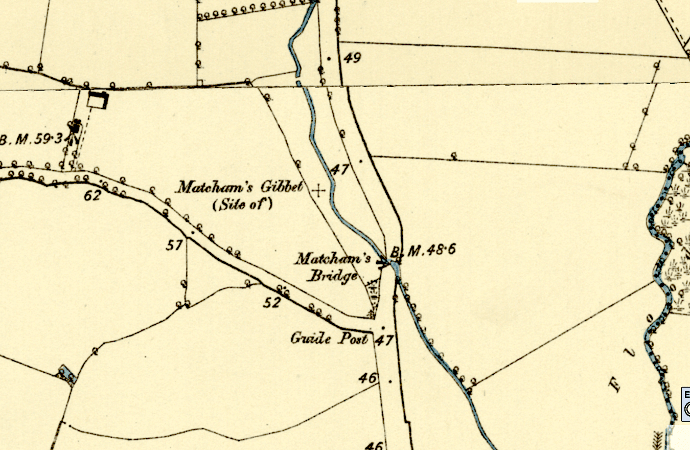 Map of Matcham's Gibbet, 1887