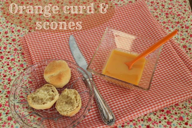 orange-curd, scones