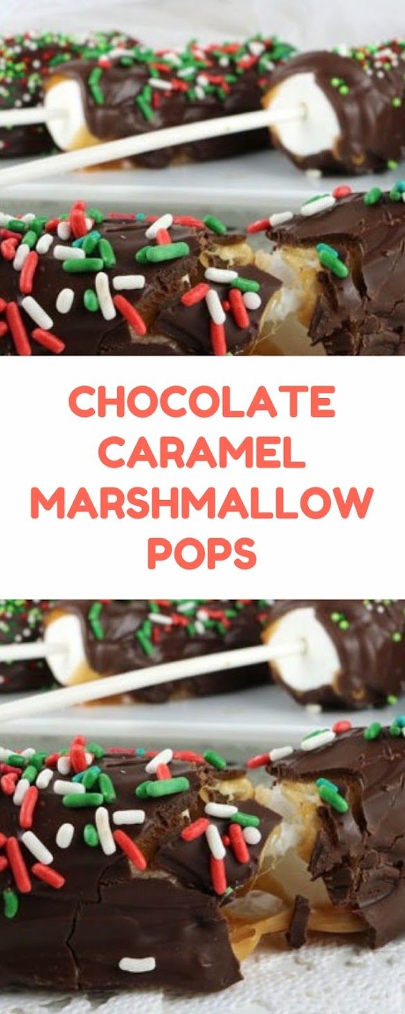 CHOCOLATE CARAMEL MARSHMALLOW POPS #christmas #snack