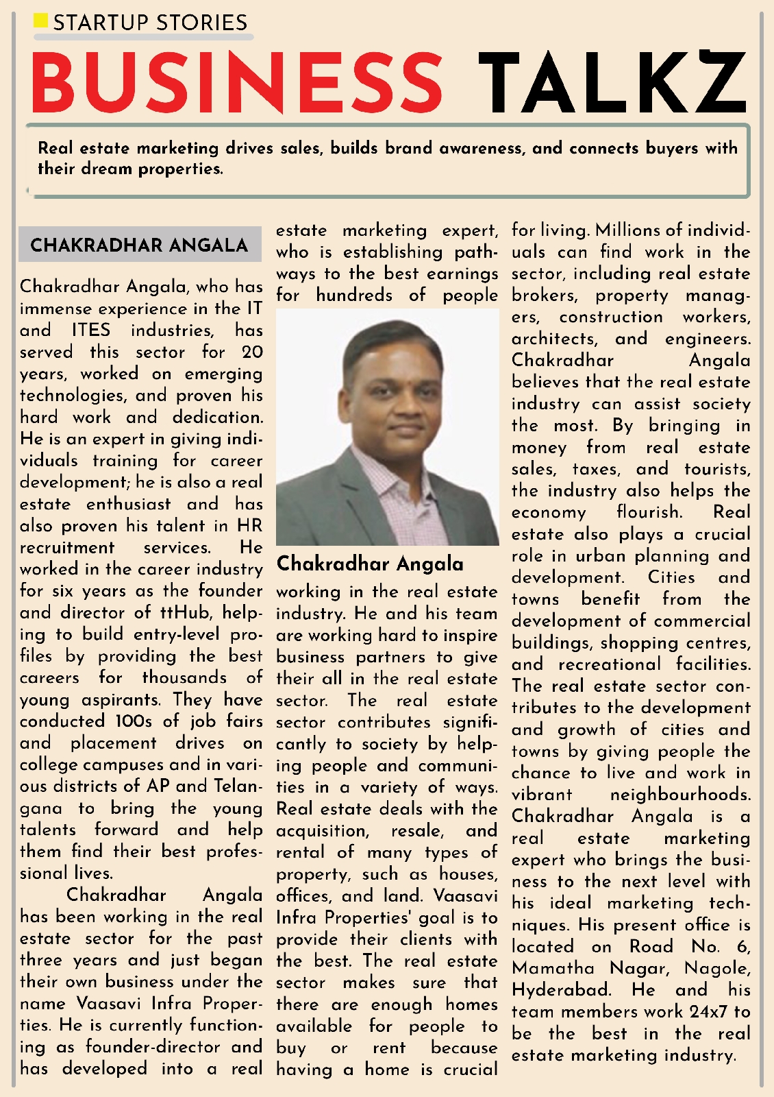 Chakradhar Angala - Real Estate Marketing Expert
