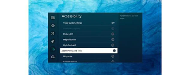 phóng to nội dung trên tivi Samsung