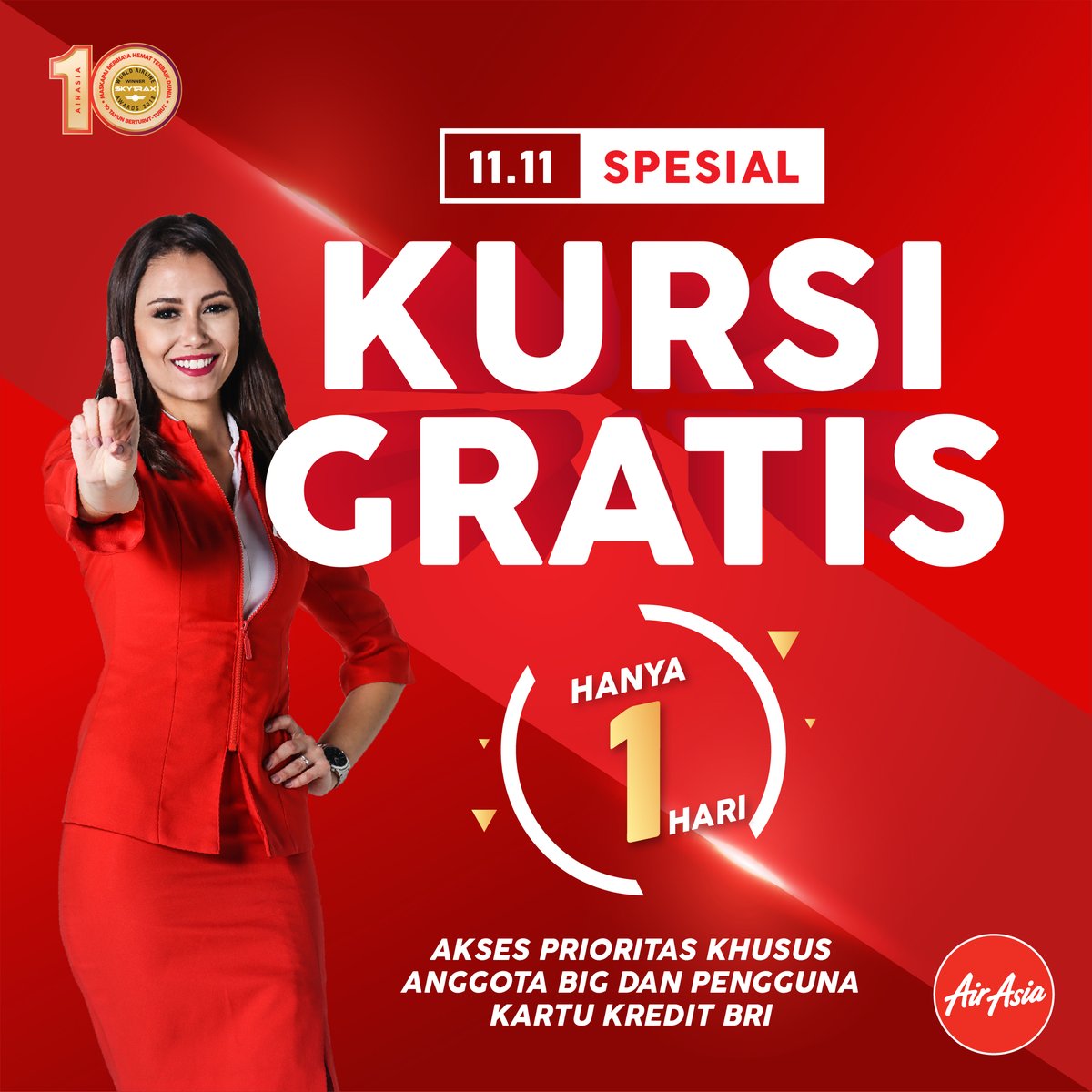 AirAsia - Promo Spesial HARBOLNAS 11.11 5 Juta Kursi Promo Liburan (11 Nov 2018)