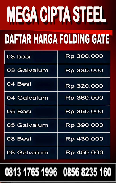 Gambar Daftar Harga Folding Gate & Rolling Door One Sheet, Industri 1