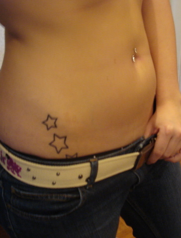 small star tattoos on hip