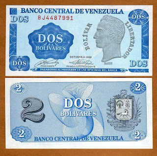 V55 VENEZUELA 2 BOLIVERS UNC (05.10.1989)(P-69) 