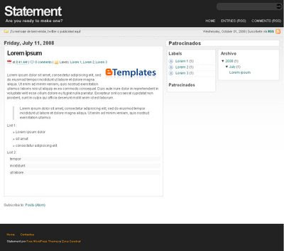 Statement Blogger Template