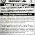 Senior Manager Administration / HR - Cherat Cement Company - KPK / Pakistan