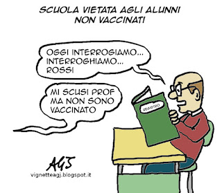 vaccini, malattie, scuola, vignetta satira