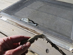 old butyl sealant coming off aluminum trailer windows
