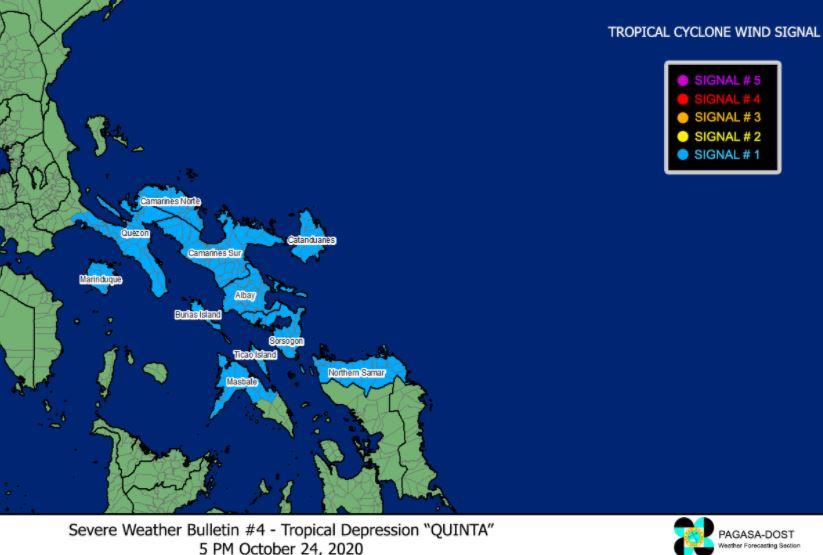 'Bagyong Quinta' PAGASA weather update October 24, 2020