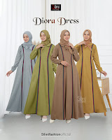 Koleksi Silmi Terbaru Diora Dress Baju Gamis Polos Daily Outfit Kekinian