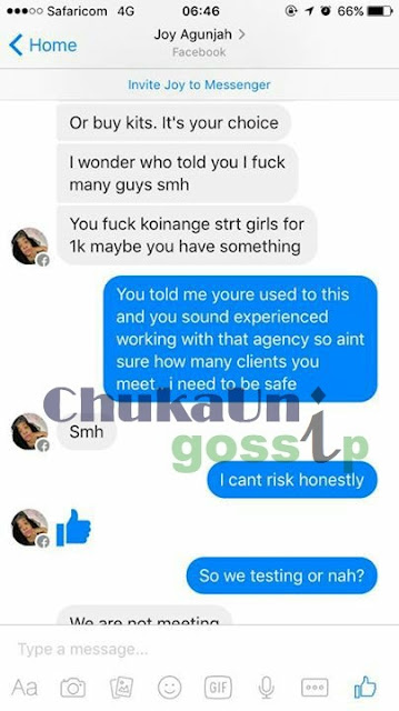 EXPOSED: Kumbe This Chuka University Socialite Is A PROST!TUTE???? (Screenshots)