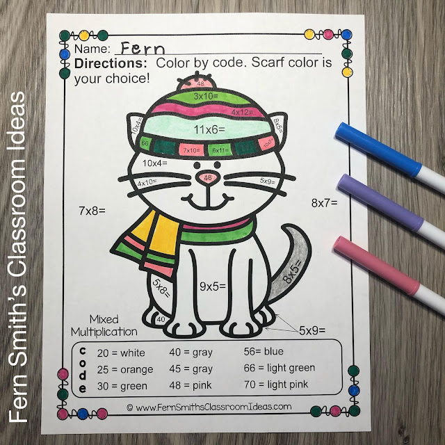 Are You Ready for Some New Winter Multiplication and Division Color By Numbers for Your Class? Then You Will Love These Cute Animals "Dressed For Winter" to Add Some Joy To Your Winter!