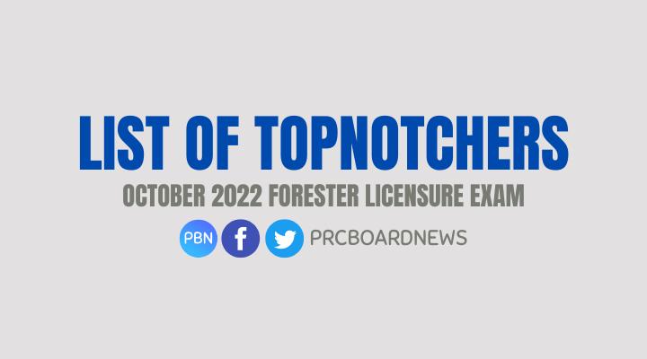 RESULTS: October 2022 Forester board exam top 10 passers