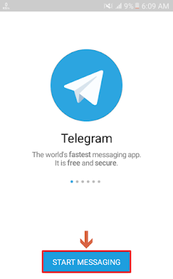 Telegram - Tekan tombol START MESSAGING