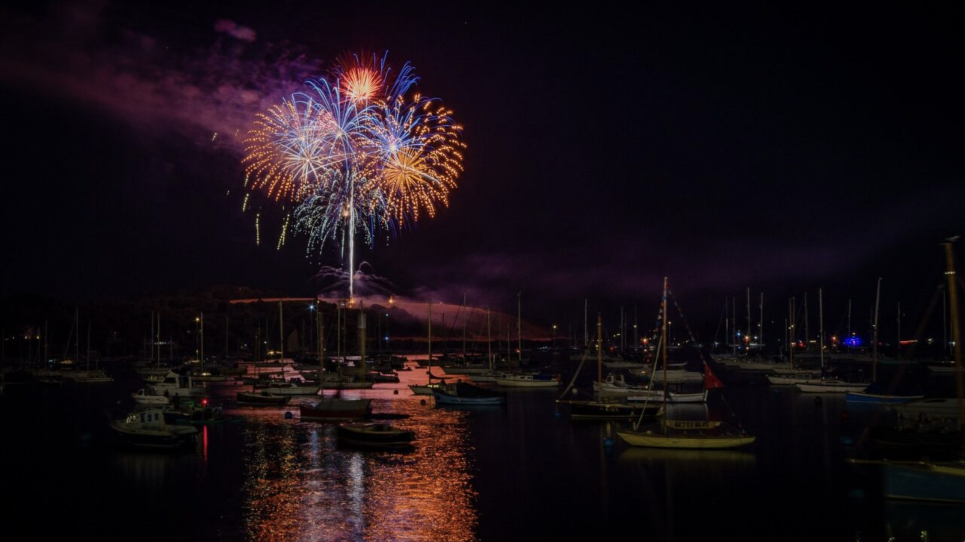 Falmouth Week fireworks over the harbour