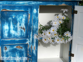 blue country cupboard, makeover, distressed furniture, primitive
