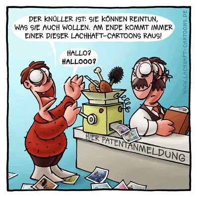 Erfinder Patentamt Erfindung Maschine Beamter Umwandlung Verwandlung Cartoon Cartoons Witze witzig witzige lustige Bildwitze Bilderwitze Comic Zeichnungen lustig Karikatur Karikaturen Illustrationen Michael Mantel lachhaft Spaß Humor