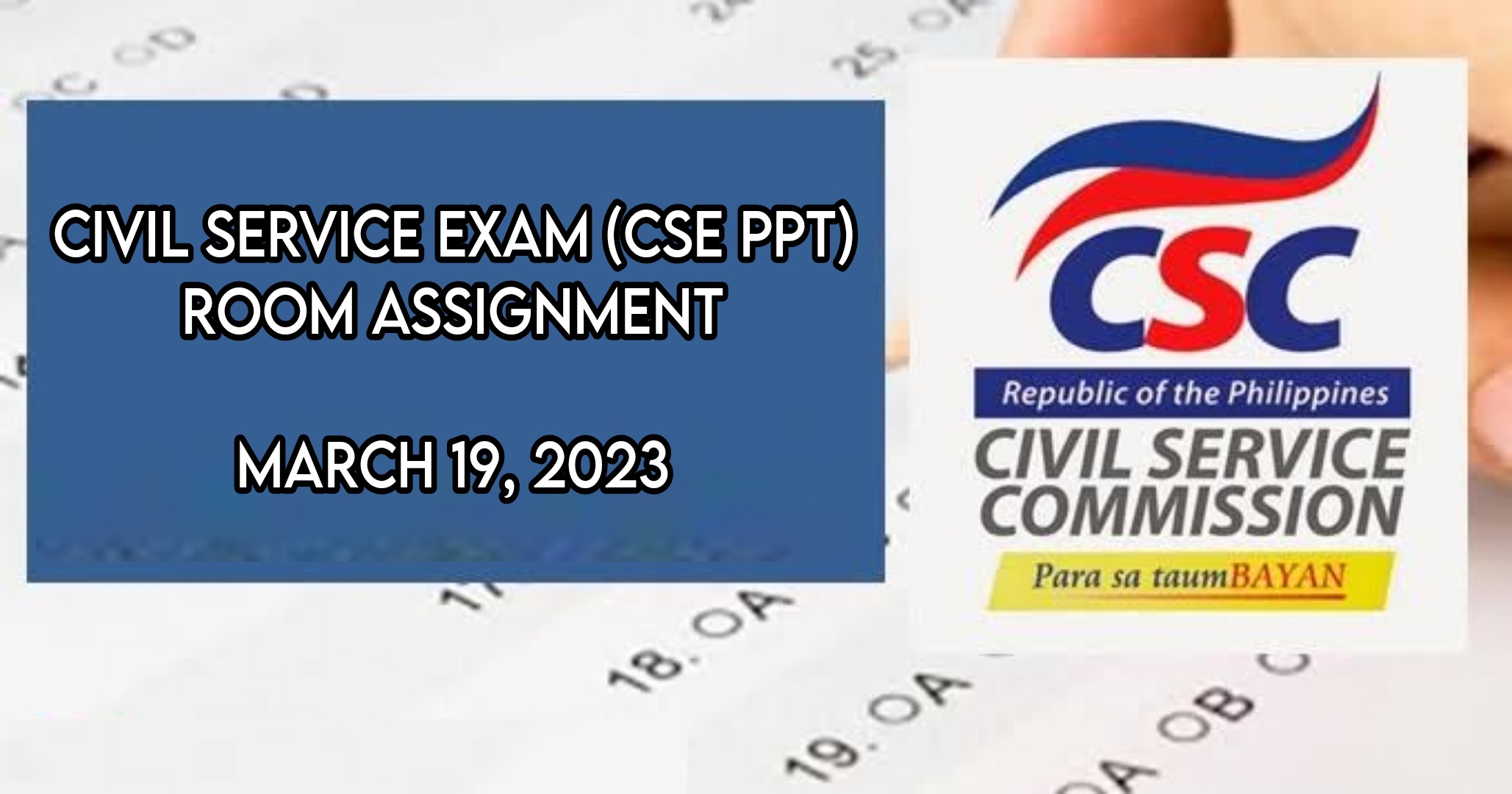 room assignment csc march 26 2023 ncr