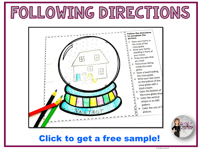 Following directions oral and comprehension