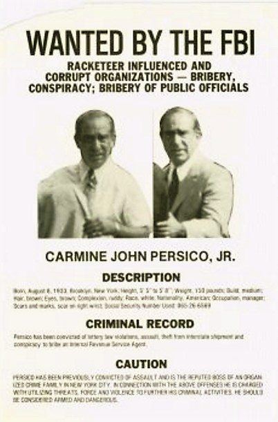 FBI most wanted ad with Carmine Persico
