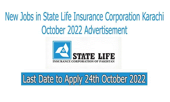 Today New vacancy 2022 Latest Jobs in State Life Insurance Corporation Sindh 2022 Jobs online Jobs 2022 of Jobzuking