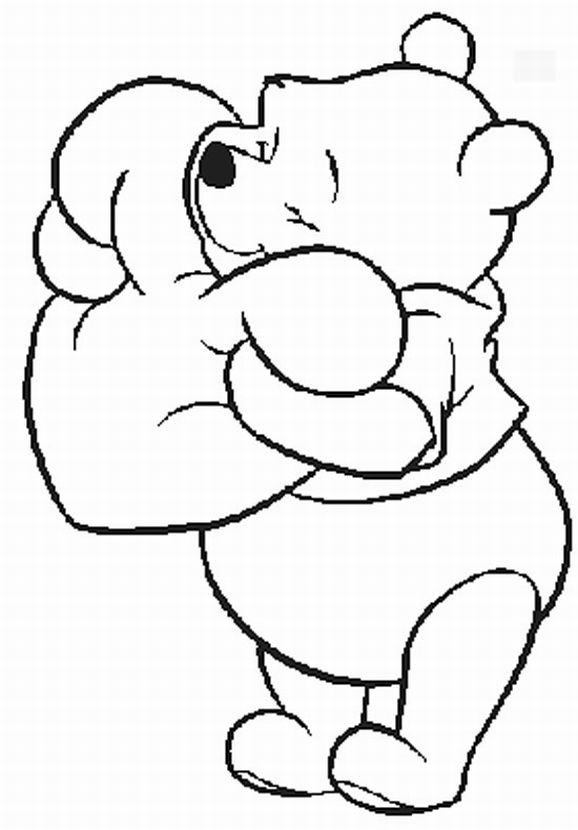 Pooh valentine coloring pages - Pooh