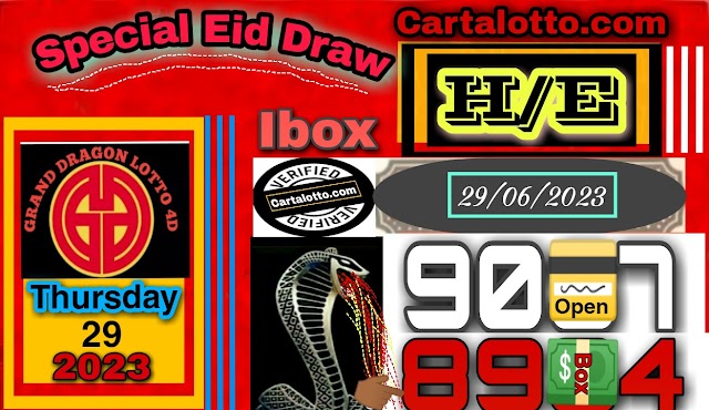 Carta 4D: ( VIP H/E ) Thursday  Special Charts 29/06/23|Cartalotto